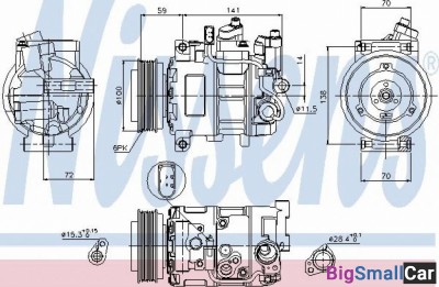 Компрессор кондиционера nissens 89052 Шкив 100мм - купить Оренбурге