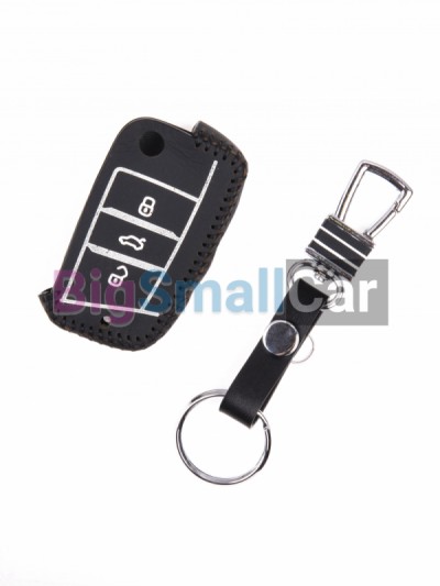Чехол Для Ключа Volkswagen, Skoda, Seat (Брелок) String Цвет Кожи Черный bgt1127 - купить Оренбурге